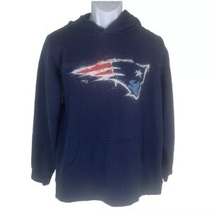 Fanatics New England Patriots Youth Hooded Sweatshirt Heavy Weight Size‎ XL Blue
